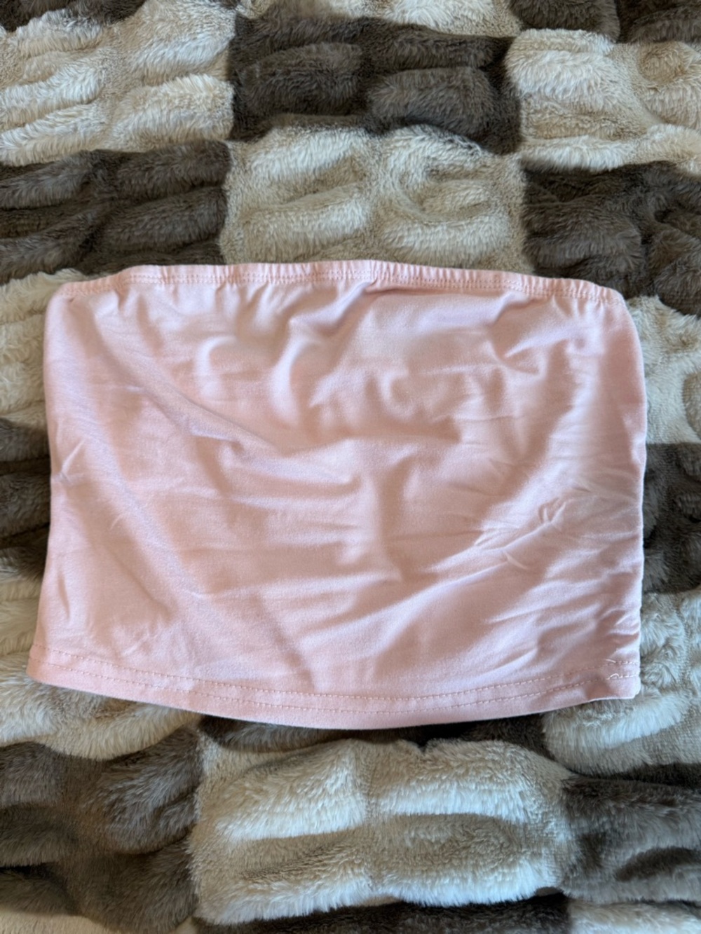 SHEIN Light Pink Strapless Crop Tube Top